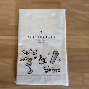 Pottery Barn Twist & Shake Vintage Cotton Bar Towel Cocktails